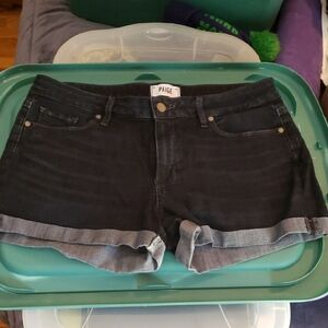 PAIGE Women's Dark Denim Jean Shorts